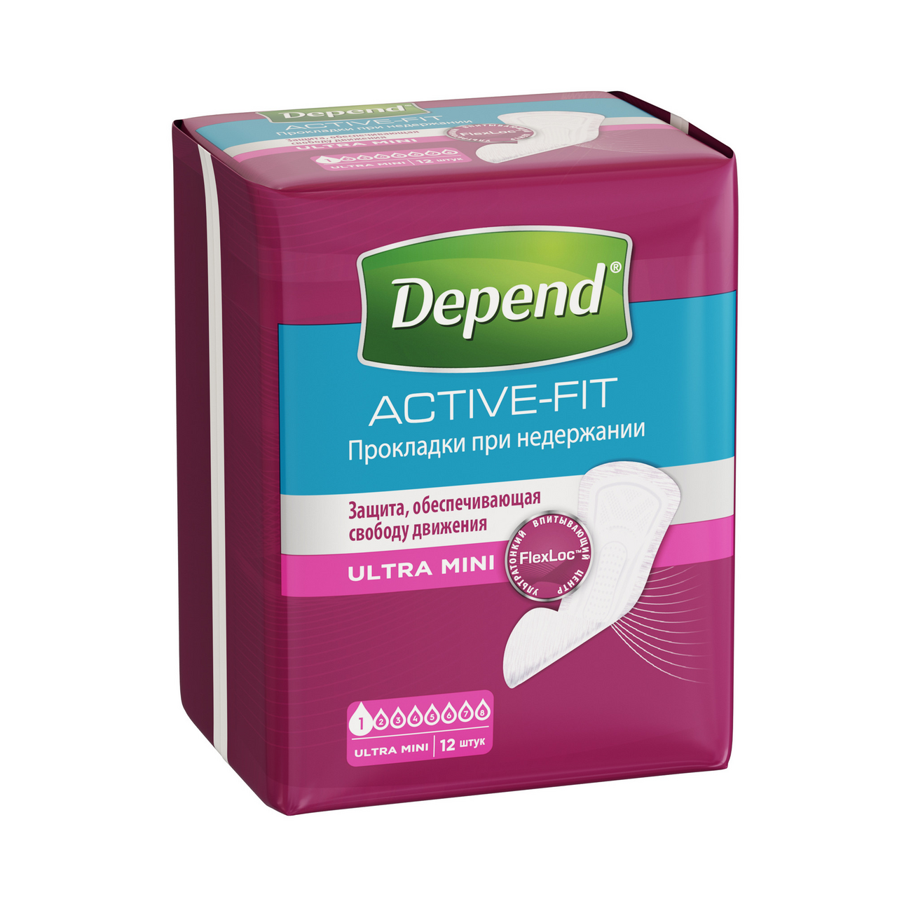 Прокладки Depend Ультра мини 12 штук