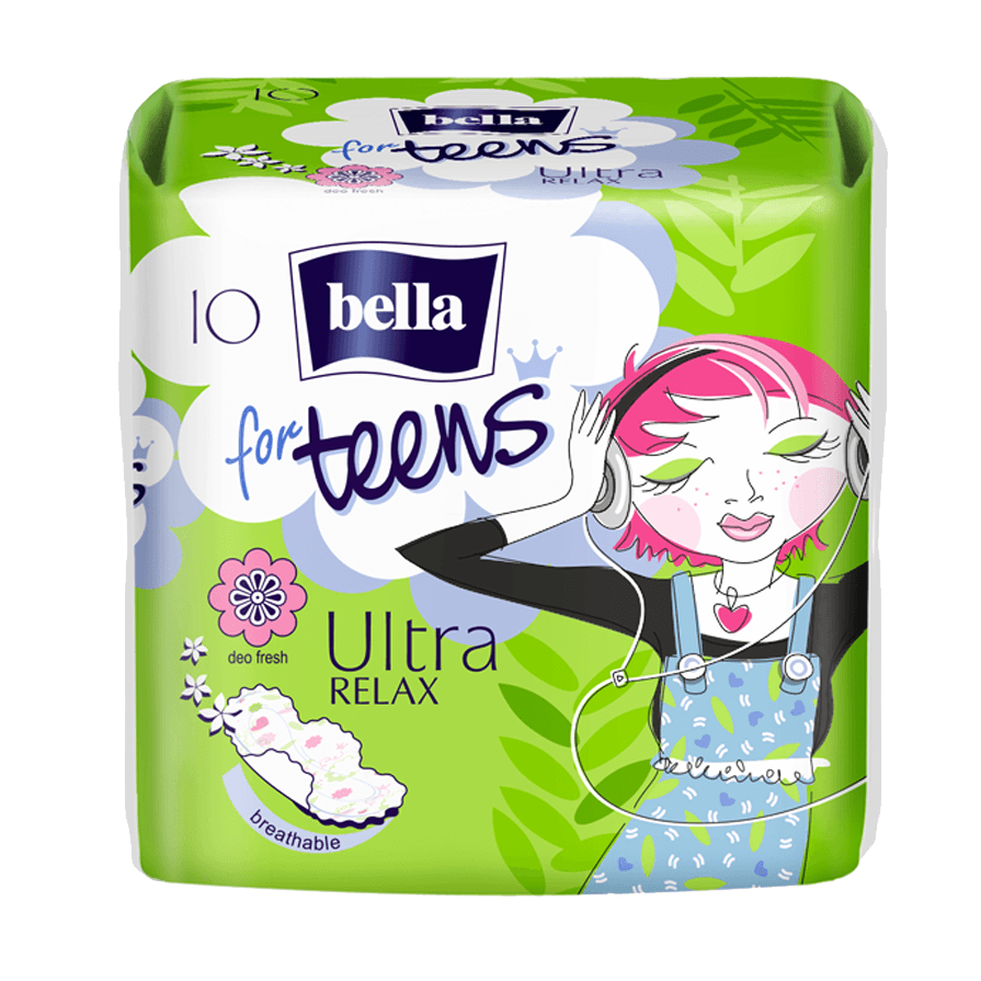 Прокладки Bella for Teens Relax Deo с ароматом зеленого чая 4 капли 10 штук
