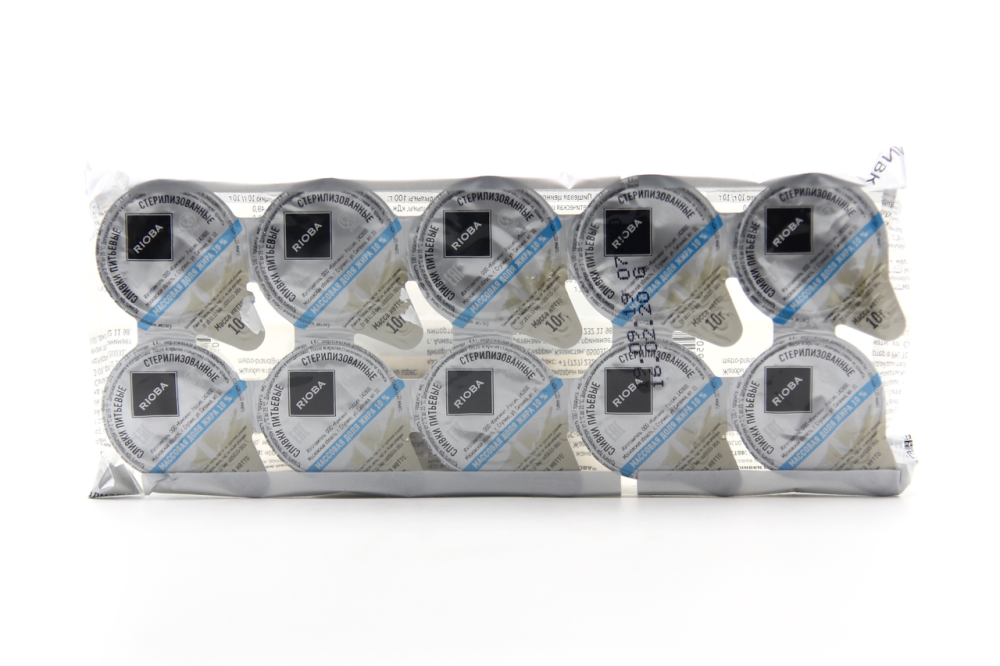 Сливки порционные RIOBA, в уп. 10 шт по 10 г.