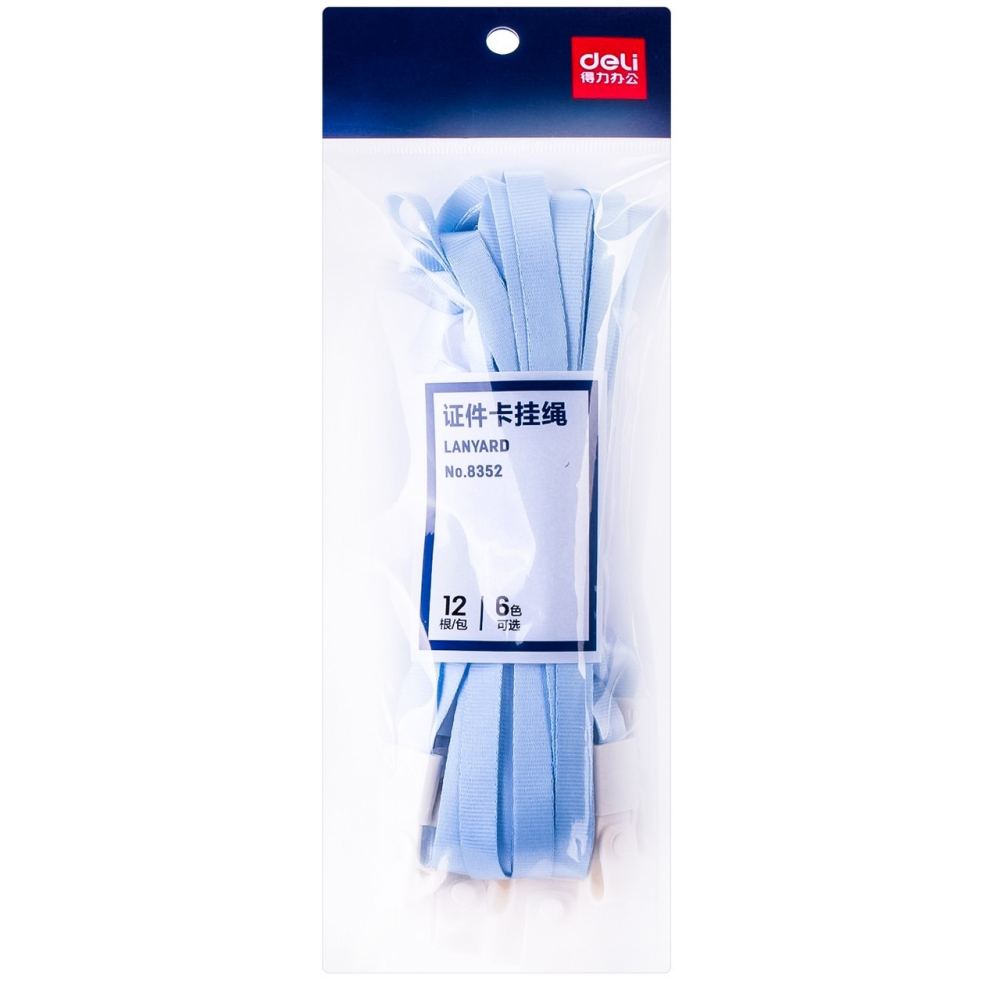 Шнур для бейджа Deli 8352 синий 45 х 1 см 12 шт