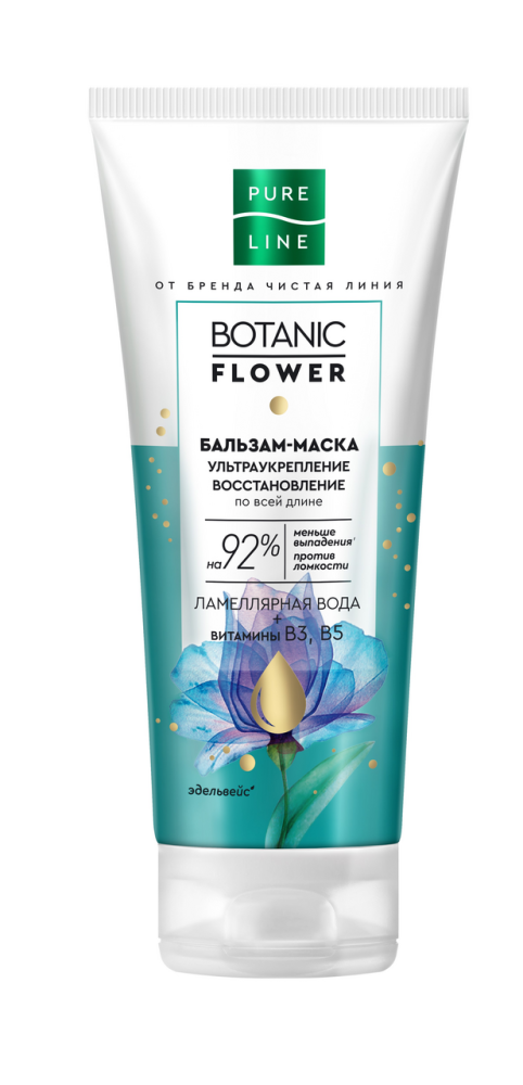 Бальзам-маска Чистая Линия Botanic Flower укрепление-восстановление, 200мл