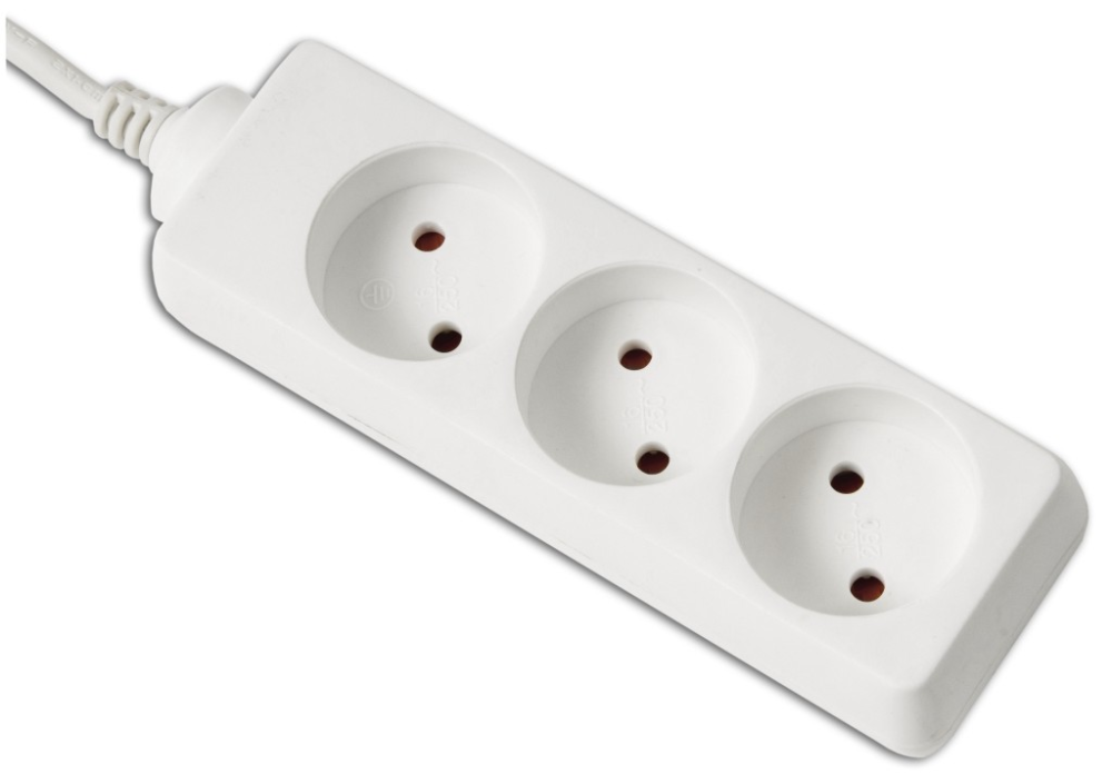 Удлинитель Electraline 3 розетки цвет белый 1,5 м