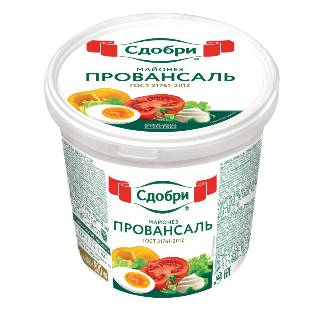 Майонез Сдобри Провансаль 50.5%, 800мл