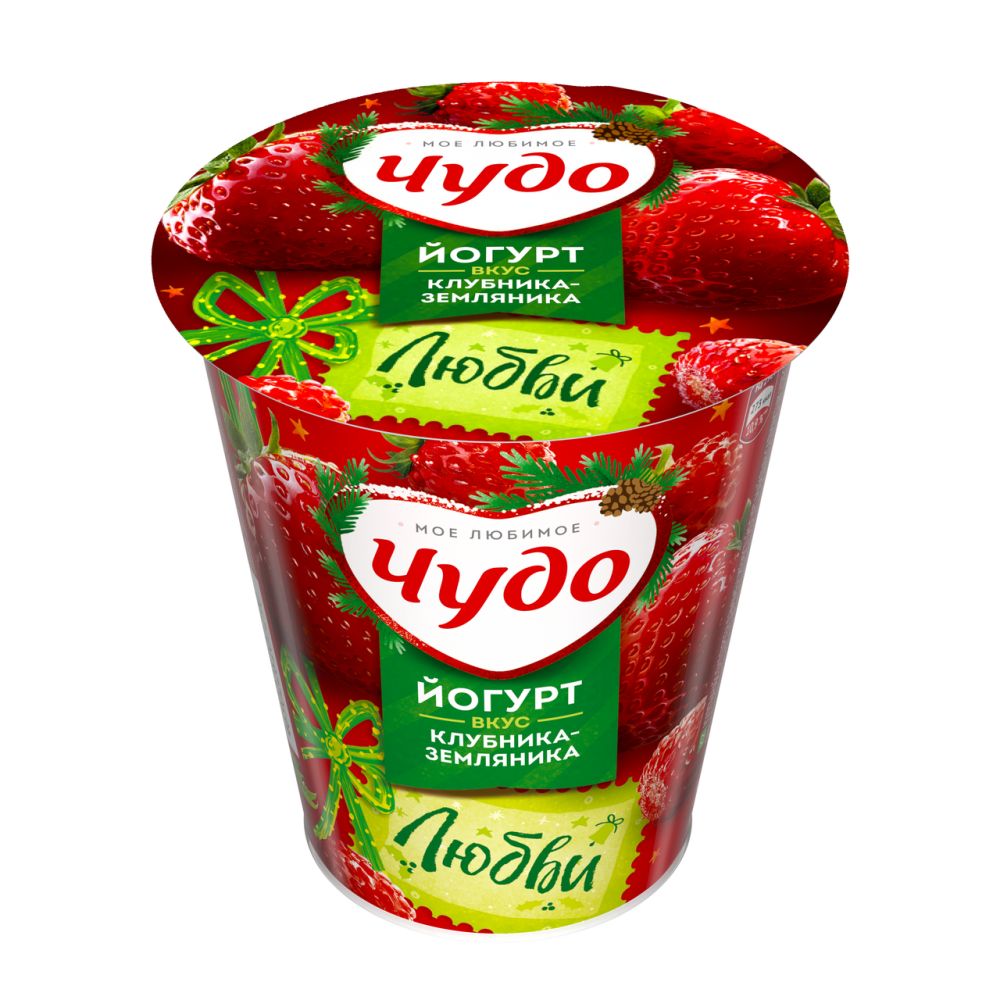 Йогурт Чудо Клубника-земляника 2%, 290г