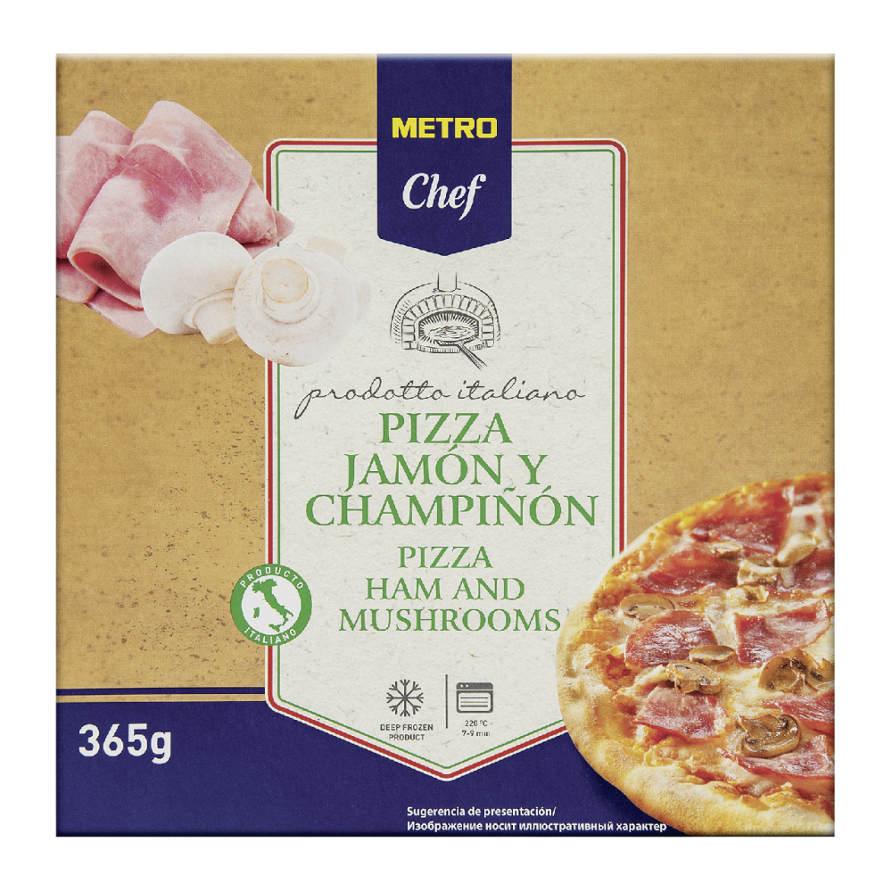 METRO Chef Пицца Ветчина и грибы замороженная 27см, 365г