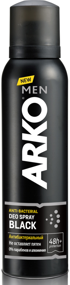 Дезодорант - спрей для мужчин Arko Men Black антибактериальный 150 мл