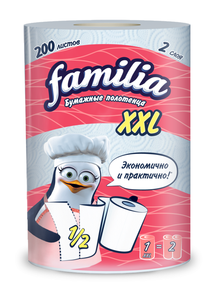 Полотенца бумажные Familia XXL 2-слойные 1 рулон
