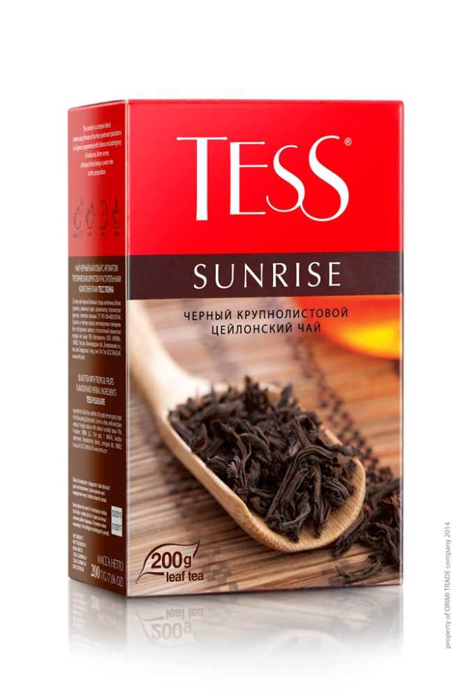 Чай черный Tess Sunrise 200 гр. Tess Sunrise чай черный листовой 200 г. Тесс Санрайз 200 г чай лист.