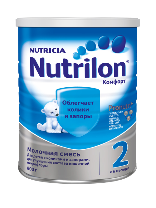 Смесь молочная сухая Nutrilon Nutricia Комфорт Pronutri+ 2 с 6 месяцев 800 г