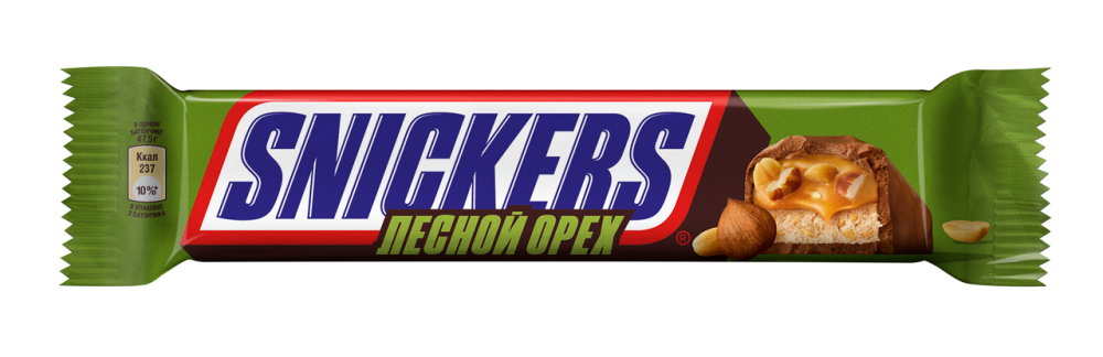 Шоколадный батончик Snickers С лесным орехом 81г (2*40,5г)