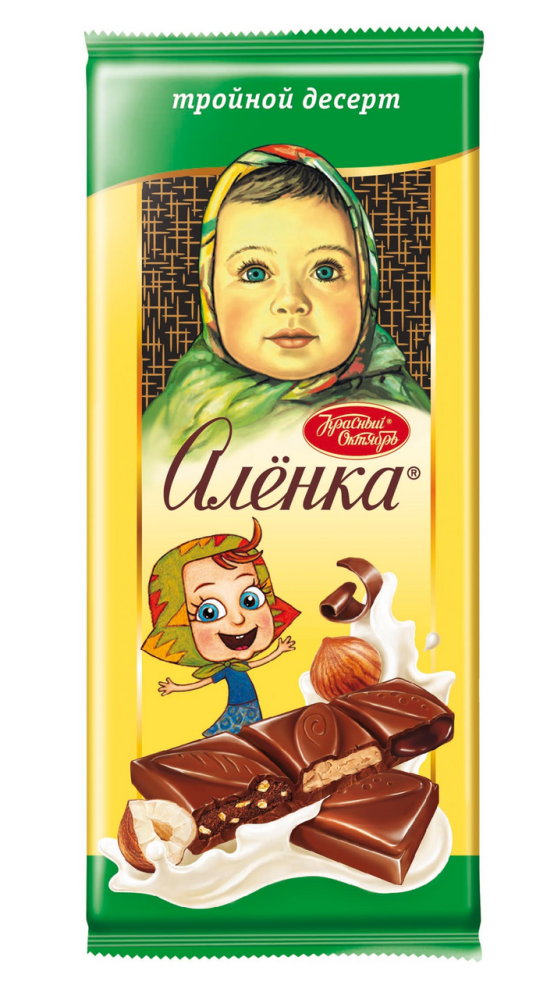 Шоколад Красный Октябрь Аленка с начинкой Тройной десерт, 85г