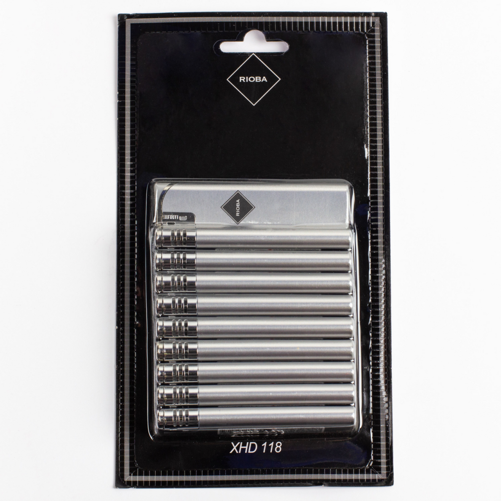 RIOBA Зажигалка пьезо серая XHD118, 10шт