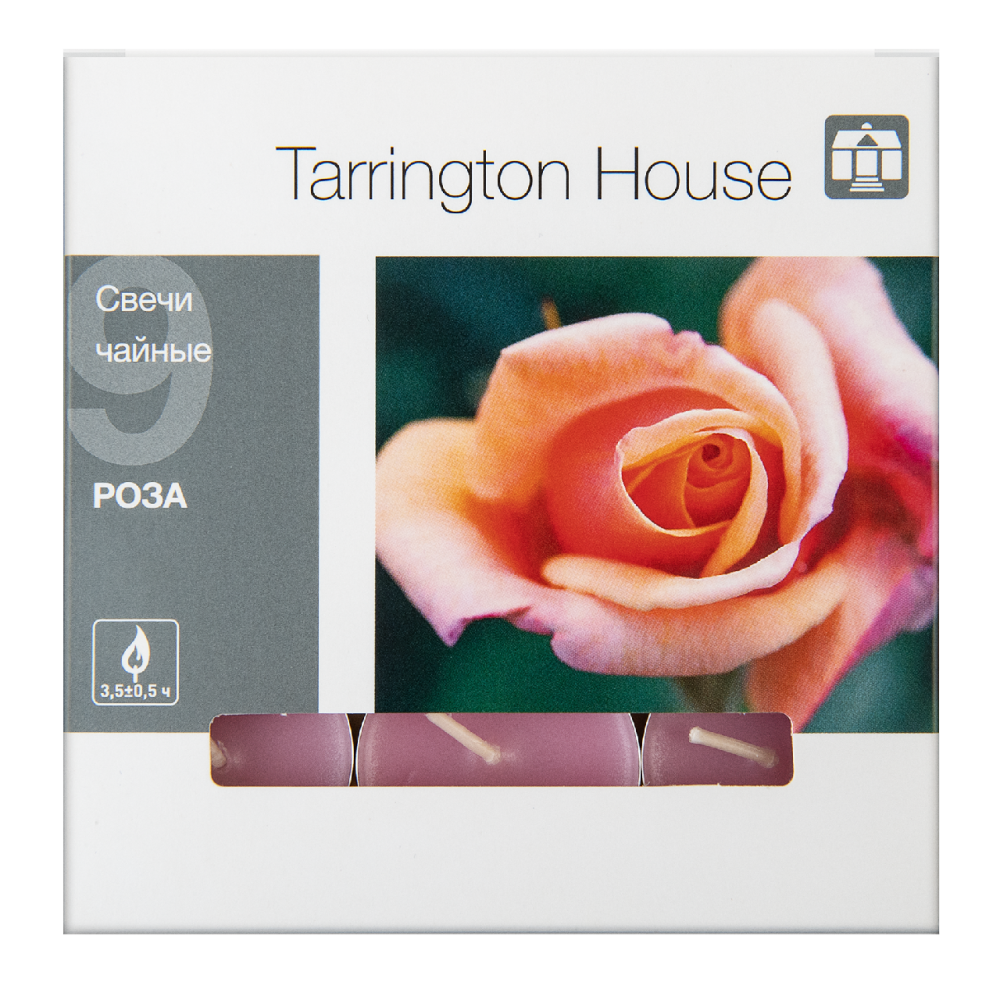 Tarrington House Свеча Чайная ароматическая Роза, 9шт