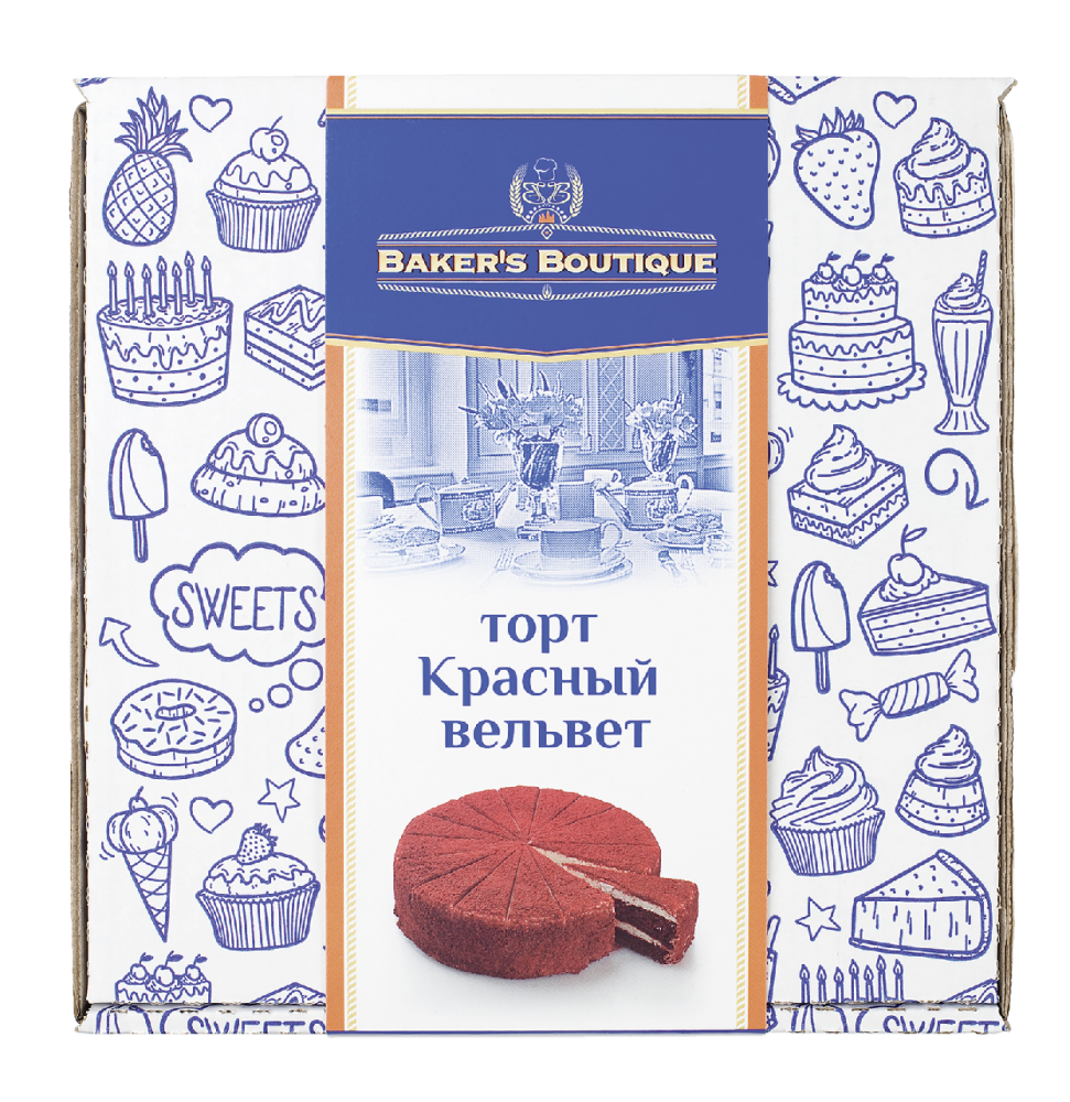 Торт Baker's Boutique Красный вельвет замороженный 1700 г
