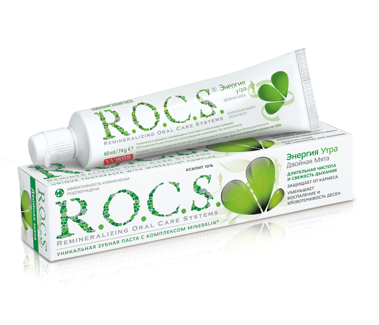 Зубная паста R.O.C.S. Энергия утра двойная мята отбеливающая 74 мл