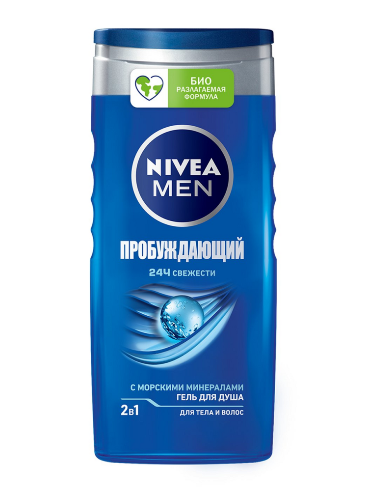Гель для душа мужской Nivea Men 2в1 Пробуждающий с натуральными минералами 250 мл