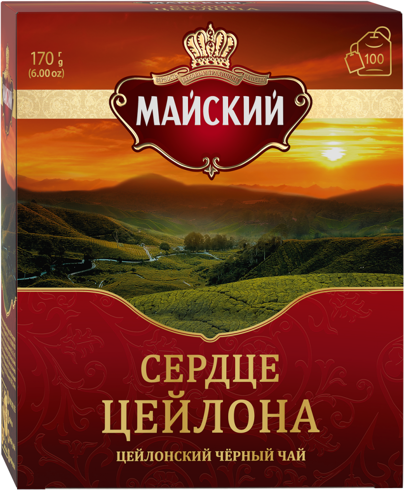 Чай Майский черный сердце цейлона (1.7г x 100шт), 170г