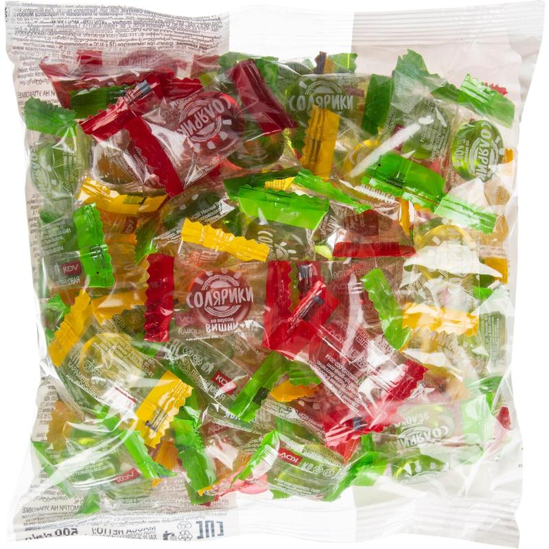Карамель Kdv Солярики яблоко-вишня-ананас ассорти, 500г