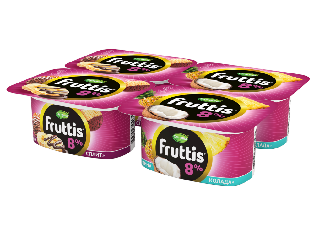 Йогуртный продукт Fruttis банан-сплит-пинаколада 8% 115 г
