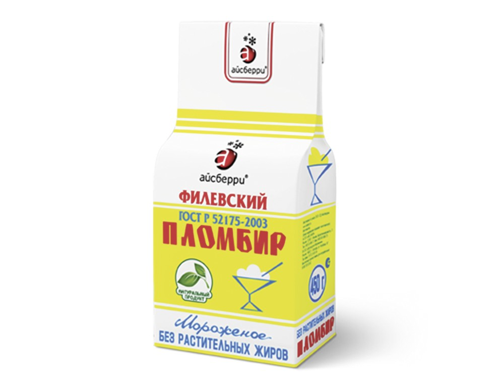 Мороженое Филевское пломбир ванильный 450 г