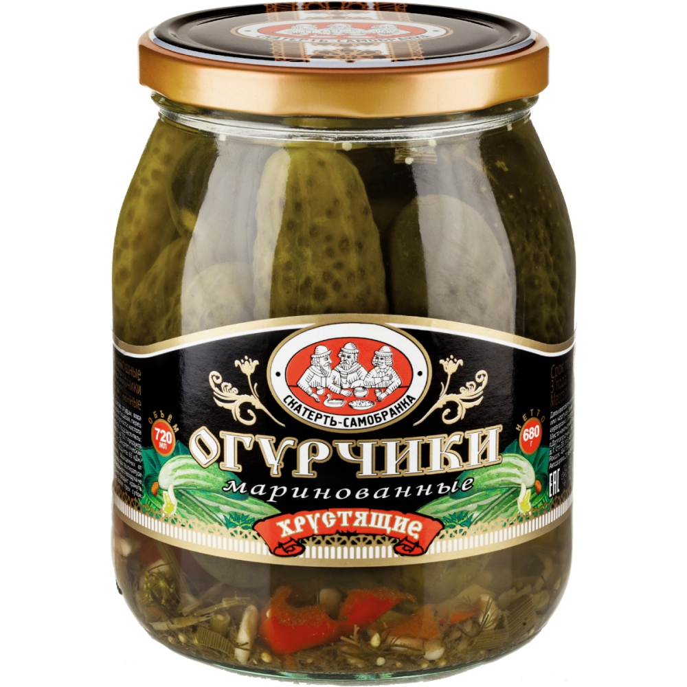 Огурчики Скатерть-Самобранка маринованные 680г