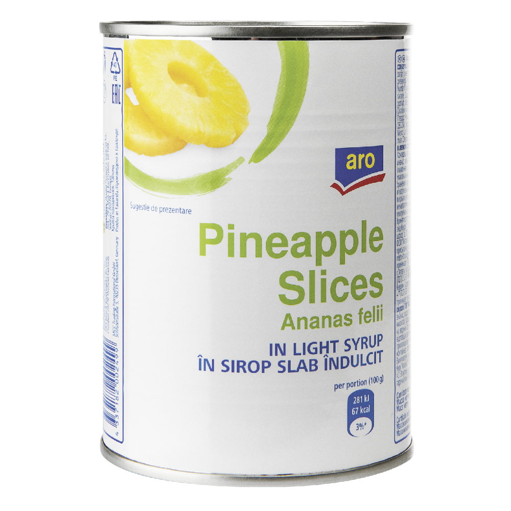 Ананасы ARO кольца в сиропе, 560г