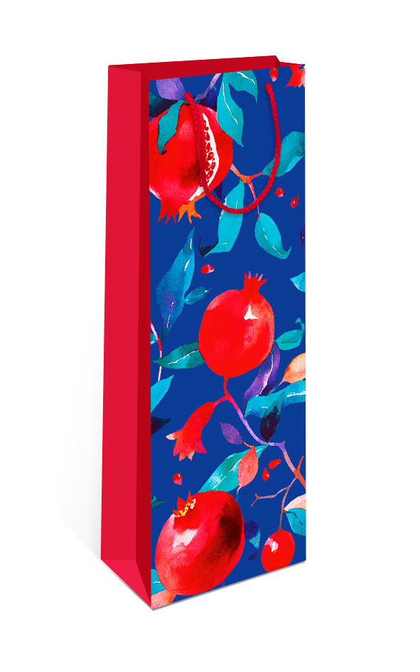 Пакет Арт и Дизайн под бутылку бумажный 12 х 36 х 8,5 см в ассортименте