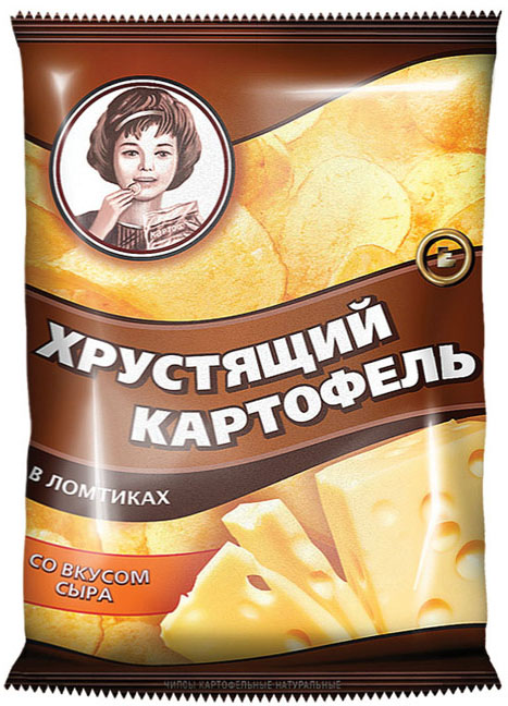 Чипсы Хрустящий картофель в ломтиках со вкусом сыра, 40г