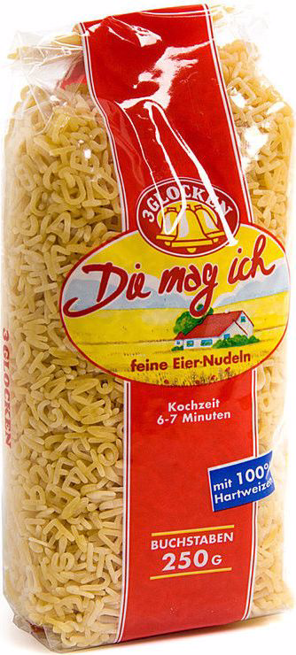 Макароныные изделия 3 Glocken Die mag ich алфавит, 250г