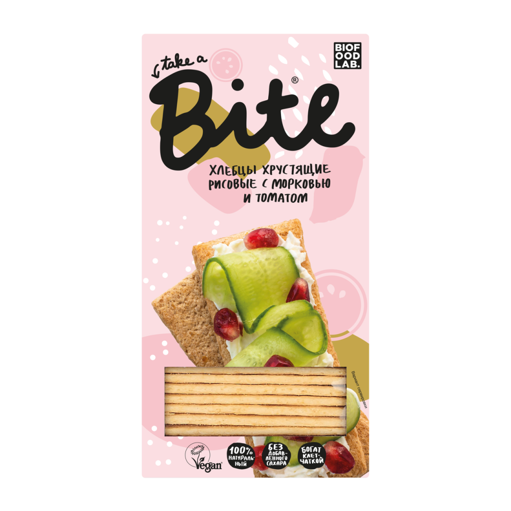 Хлебцы хрустящие рисовые Take a Bite с морковью и томатом 150 г