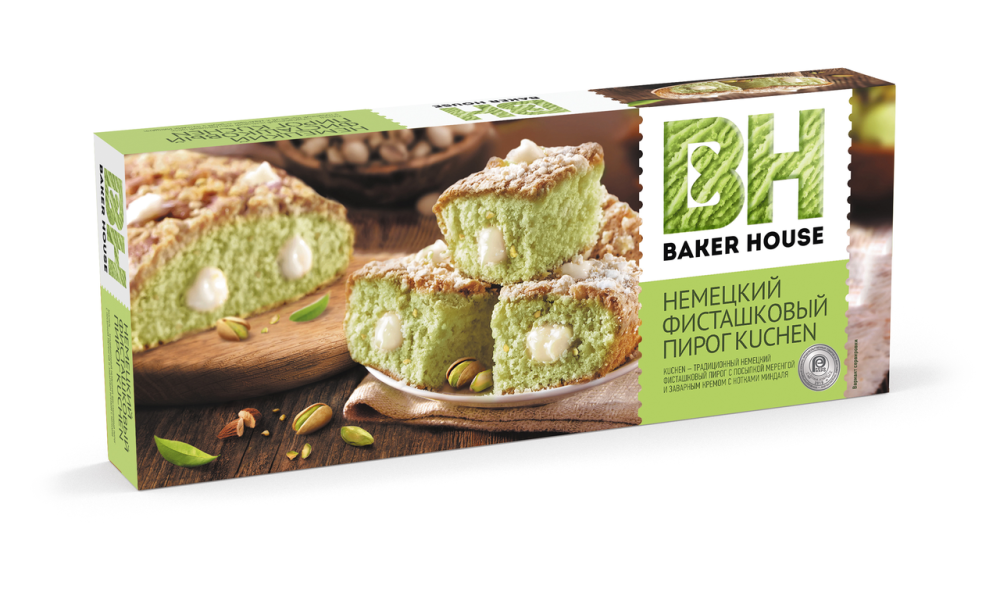 Пирог бисквитный фисташка BAKER HOUSE, 350г