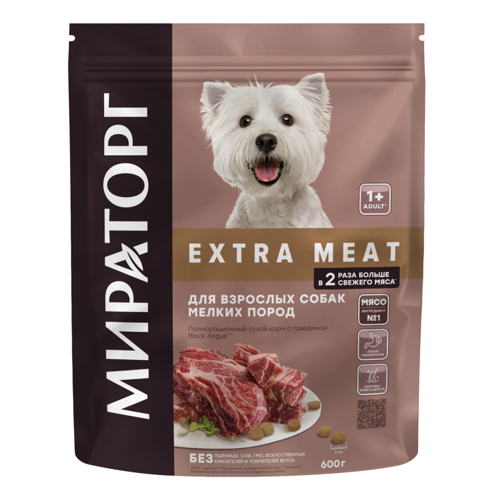 Корм сухой Мираторг Black angus для взрослых собак говядина, 600г