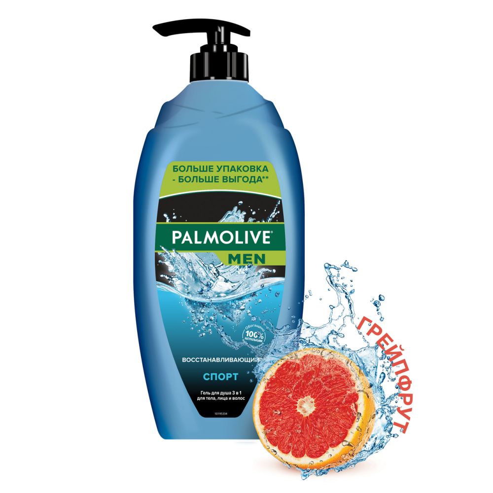 Гель для душа 3в1 Palmolive MEN Спорт Восстанавливающий, для тела, лица и волос, 750мл Гель для душа 3в1 Palmolive MEN Спорт Восстанавливающий, для тела, лица и волос, 750мл