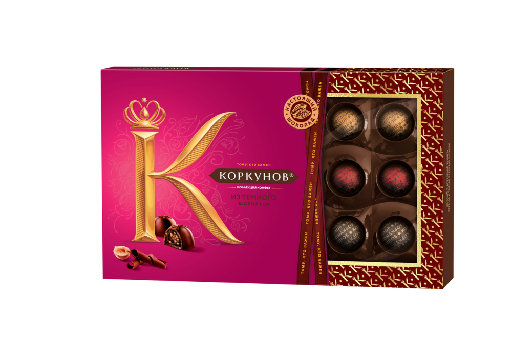 Конфеты A.Korkunov темный шоколад ассорти, 165г