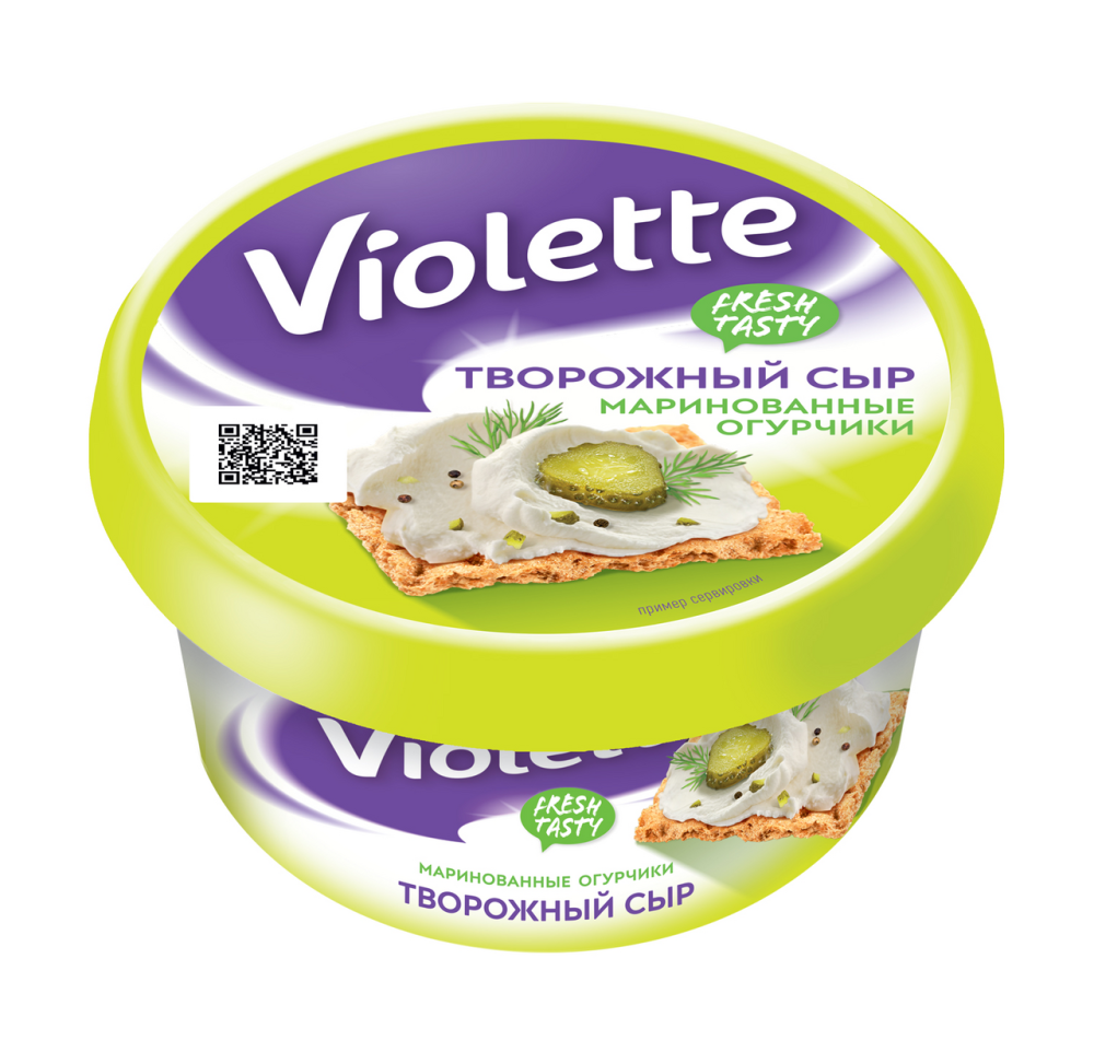 Творожный сыр Violette с огурцами и зеленью бзмж 140 г