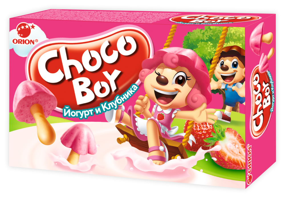 Печенье Orion Choco Boy йогурт и клубника, 40г