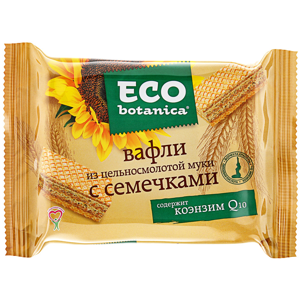 Вафли Eco Botanica из цельносмолотой муки с семечками 145 г