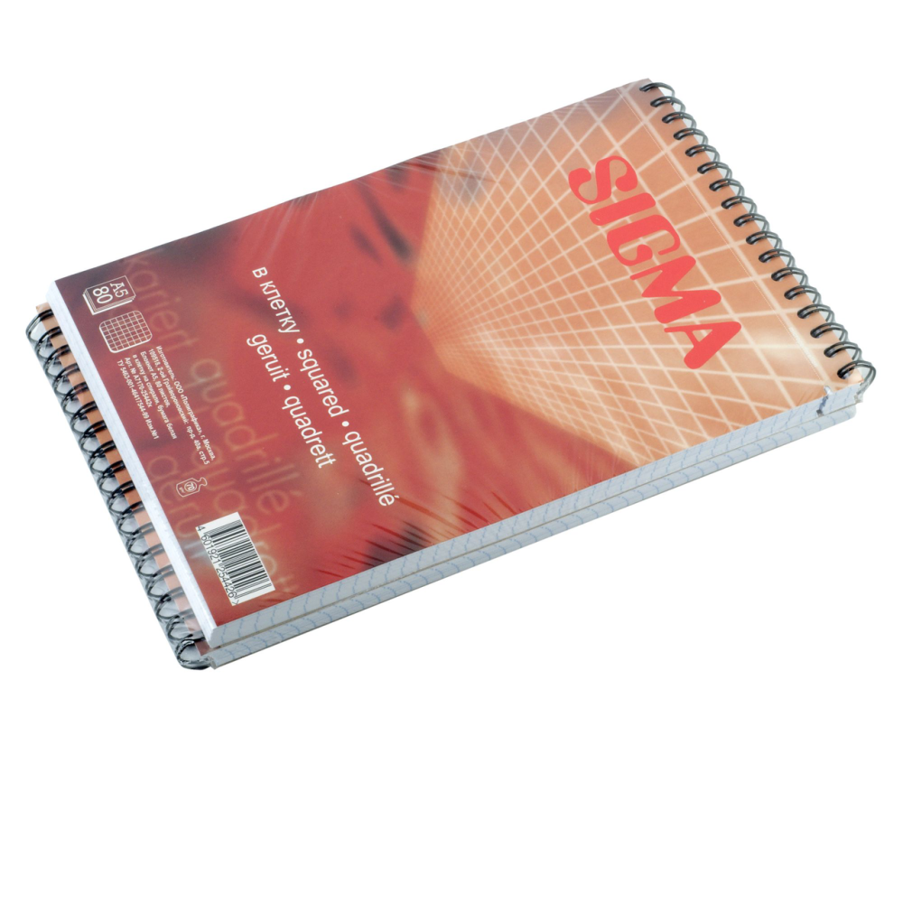 Блокнот на спирали SIGMA А5, 80 листов