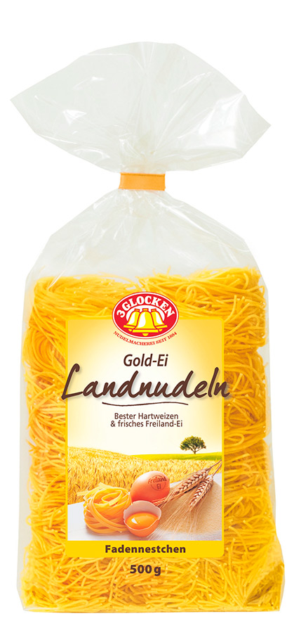 Макаронные изделия 3 Glocken Gold-Ei Landnudeln гнезда, 500г