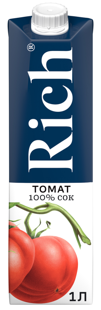 Сок Rich томатный с солью 100% 1л