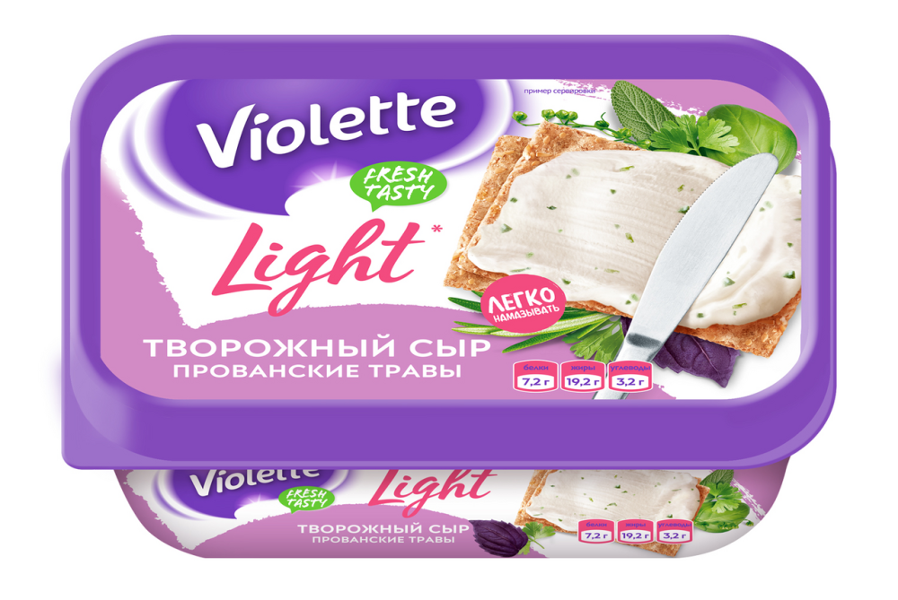 Творожный сыр Violette Light Прованские травы 60% бзмж 160 г