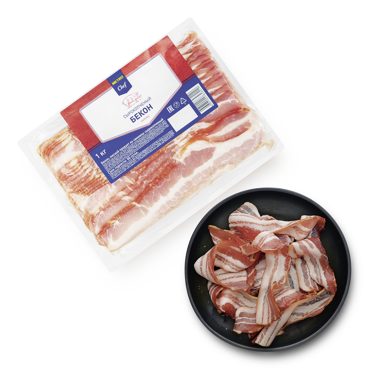 Бекон Metro Chef сырокопченый нарезка 1