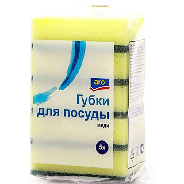Губка для мытья посуды ARO универсальная, 5шт
