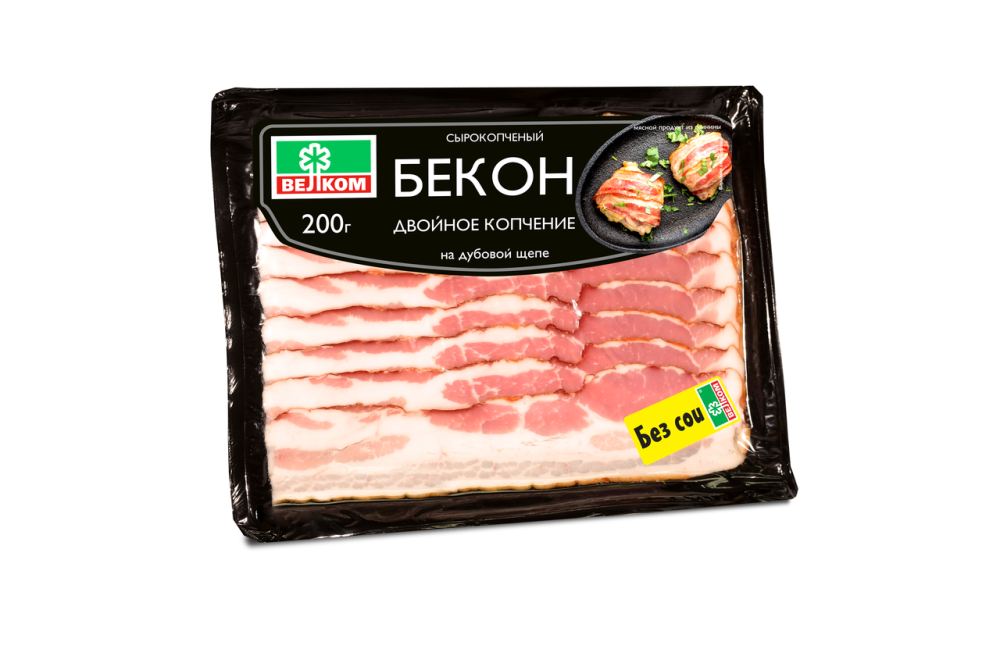 Бекон сырокопченый Велком Двойное копчение нарезка 200 г