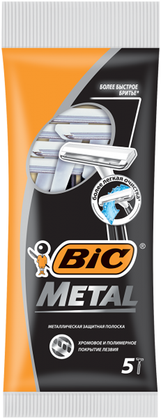 Станки одноразовые Bic Metal с одним лезвием, 5 шт.