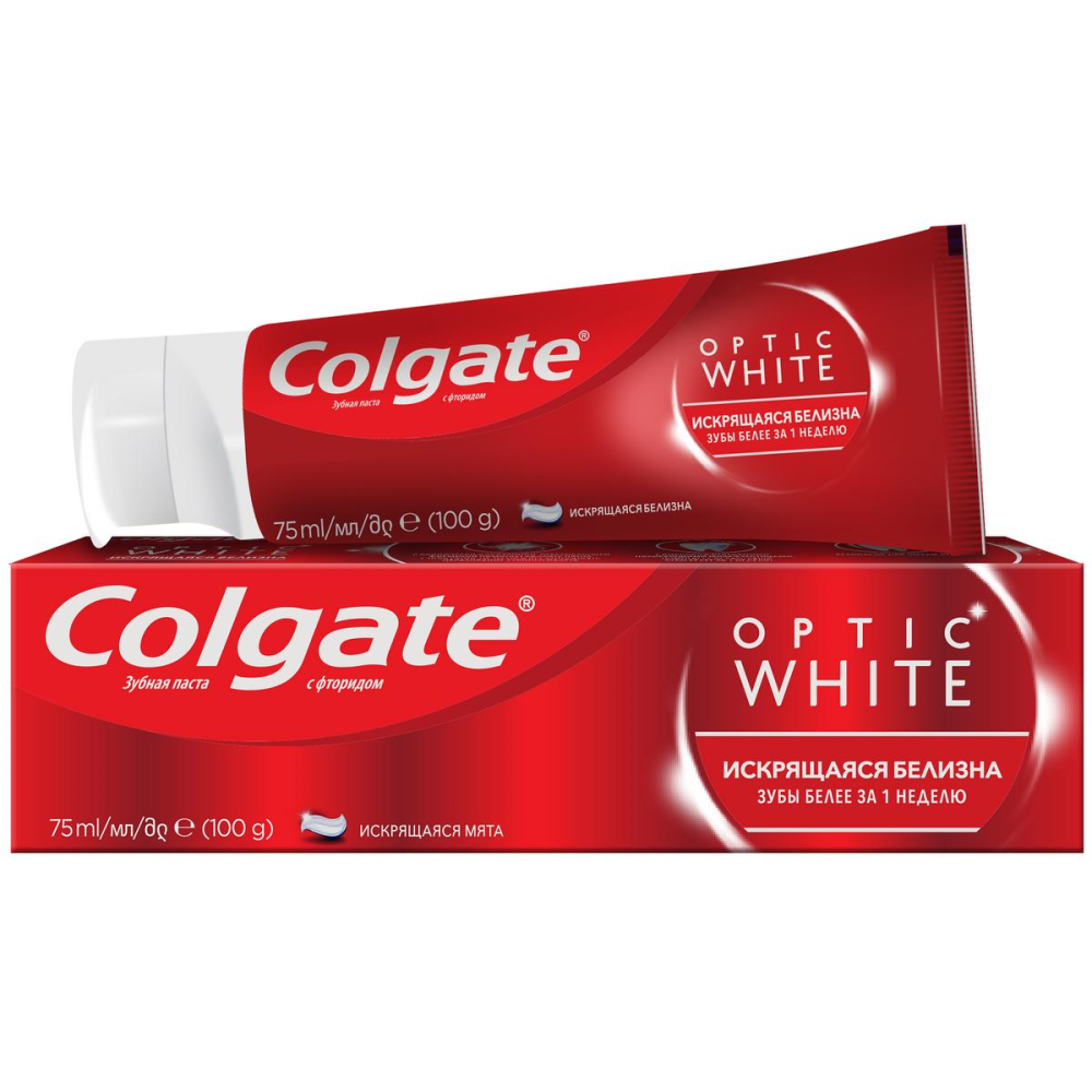 Зубная паста Colgate Optic White Искрящаяся белизна отбеливающая 75 мл
