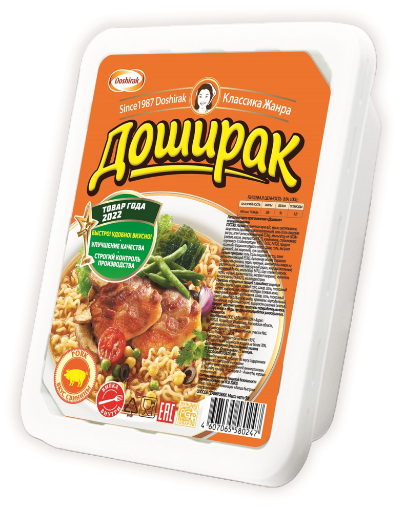 Лапша Доширак быстрого приготовления свинина, 90г