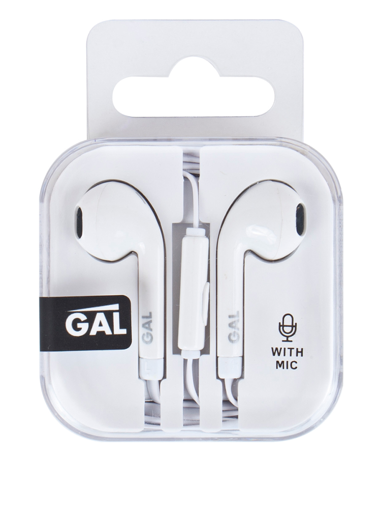 Наушники Gal с микрофоном HM-060WT белые