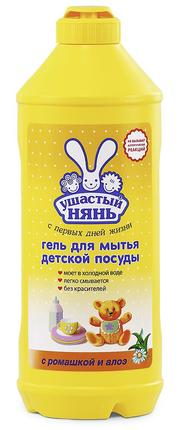 Гель для мытья детской посуды Ушастый нянь с ромашкой и алоэ 500 мл