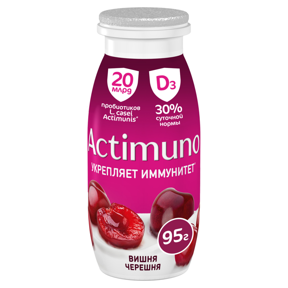 Напиток кисломолочный Actimuno вишня-черешня 1.5%, 95г